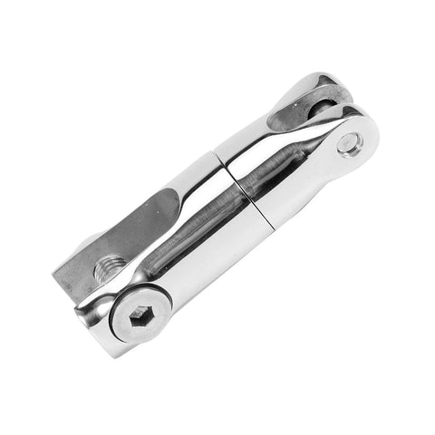 Close-up of stainless steel anchor swivel connector for 6–8 mm boat chain, marine grade 316