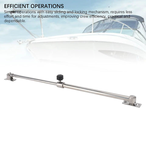 Boat hatch lid stay, marine-grade stainless steel with adjustment knob, 248–432mm