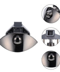 Front view of Ciieeo zinc-alloy button cabinet lock with press-release, gunmetal finish for wardrobe/drawer