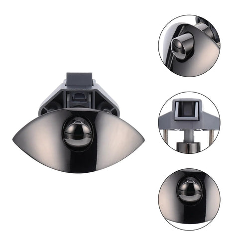 Front view of Ciieeo zinc-alloy button cabinet lock with press-release, gunmetal finish for wardrobe/drawer