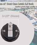 Durable marine cam latch with nylon body and 316 stainless steel cam bars for 2.5 inch hole on boats, top view