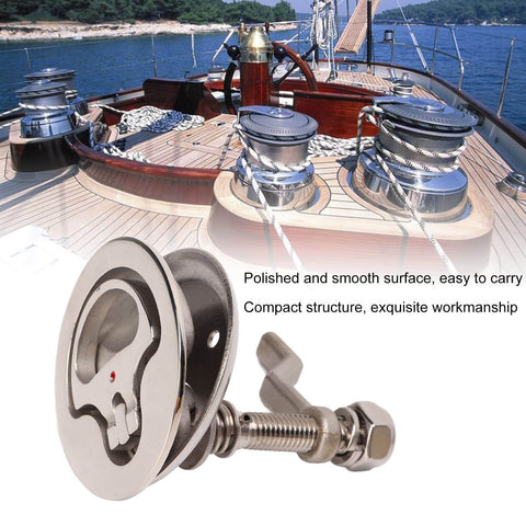 2 Inch Stainless Steel Marine Cam Latch For Boat Hatch Lock Recessed Pull Handle Mounting Hole Lift Slam