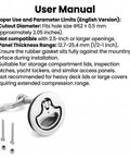 Marine grade 316 stainless steel boat cam latch set fits 52mm hole cutouts and 1/2 to 1 inch panels manual and components