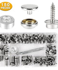 Dope Canvas Snap Kit With Marine Grade Stainless Steel Snaps And Screws 150 Piece Set for Boat Covers and Outdoor Furniture