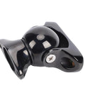 Luocute marine magnetic door stopper, black stainless steel door catch with mounting base front view