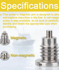 4 Pack Marine Lower Unit Drain Plugs For Mercury MerCruiser Outboard Gear Case Thread Size Three Eighths By Sixteen With Gaskets Magnetic And Non Magnetic Screws Kit For Quick Leak Proof Seal And Easy Maintenance, showing magnetic and non-magnetic plugs