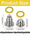 4 Pack Marine Lower Unit Drain Plugs For Mercury MerCruiser Outboard Gear Case Thread Size Three Eighths By Sixteen With Gaskets Magnetic And Non Magnetic Screws Kit For Quick Leak Proof Seal And Easy Maintenance, showing two gaskets and screws.