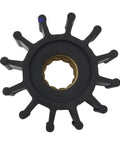 Marine impeller kit replacement compatible with Volvo Penta MD and TMD engines from 3.0L to 8.2L, brass insert, 12-blade rubber impeller