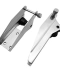 Pair of anchor roller brackets in marine-grade 316 stainless steel for boat anchor systems