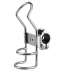 Side view of stainless steel boat fishing rod holder with rail-mount and 360-degree adjustable bracket for 32mm rails
