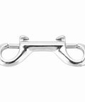 Double-ended snap hook, 77mm, 316 marine-grade stainless steel with one-hand trigger, front view