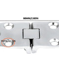 Marine Grade Stainless Steel 316 hidden folding table hinge, 66mm x 30mm, 180 degree turn, for cabinets and doors, polished finish.