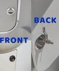 Marine Grade Stainless Steel Boat Cam Latch With Flush Pull Handle And Reinforced Back Plate For Strength, installed view