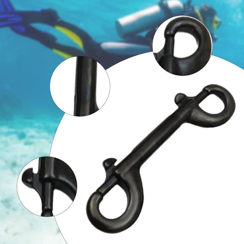 Double-ended black hook, 115 mm, marine-grade stainless steel, Amazon Tools.