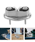 Cam cleat front view, Veemoon stainless steel 316 marine-grade polished deck hardware