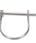 Side view of marine-grade 316 stainless locking pin with wire loop, 6.3x50mm.