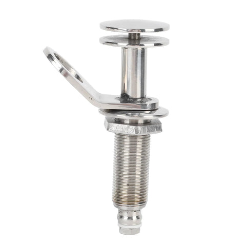 Side view of Spryflower stainless steel retractable boat cleat with deck-mount base and release button