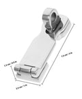 Marine-grade stainless steel gate latch with swivel padlock eye, 75x25mm for boat doors and gates