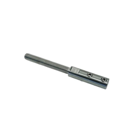 Marine Grade Threaded 3 8 16 Set Screw Stud For One Quarter Inch Stainless Wire, stainless steel T316, side view