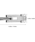 Stainless steel toolbox latch with mounting plate; 4.32in long, 1.57in wide (side view)