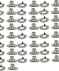 Twist lock fasteners set, 50 sets, marine-grade stainless steel, silver canvas hardware with base plates