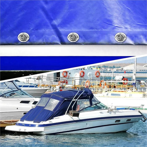 KaiYeA twist lock fasteners, three visible on blue canvas canopy, marine-grade stainless steel