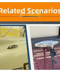 316 stainless steel swivel deck hinge, side-mount, mirror-polished finish; marine quick-release hardware shown on deck.