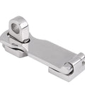 ZASCHMOY boat locker latch clamp in polished 316 stainless steel, 75mm marine hatch fastener.
