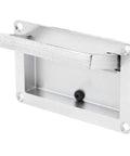 Recessed hatch pull handle, zinc alloy, silver finish, flush-mounted with folding lever
