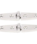 Pair of Haofy marine hatch hinges, 316 stainless steel, mirror-polished with secure locking mechanism