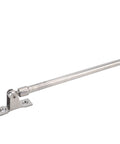 Boat hatch lid stay, side view; stainless steel with mounting bracket