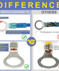 Comparison of Marine Grade Heat Shrink Wire Connectors Kit with others; shows differences in adhesive and seam quality.
