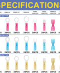 Marine Grade Heat Shrink Wire Connectors Kit With 520 Pieces For 16 14, 22 16, 12 10 Gauge Crimp Insulated Connectors