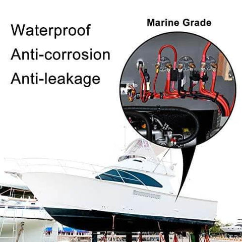 UL Listed 225 Pcs Heat Shrink Tubing Kit with Length Three Point Four Five Inches Three To One Shrink Ratio Eight Sizes Marine Grade Adhesive Lined Waterproof Oil Proof Insulation Sealing Wear Resistant Black used on boat
