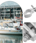 Healifty hinged stainless steel jaw slide clamp for bimini canopy; 2pcs boat canopy hardware close-up views