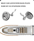 Marine Grade 316 Stainless Steel Boat Cam Latch With Flush Pull Handle And Adjustable Locking Arm Height Back Plate And Automatic Hatch Latches Pack Of Two
