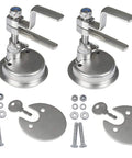 Two Piece marine cam latch set in 316 stainless steel with two keys and straight plus offset arms for secure boat hatch closures