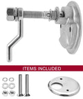 Boat Cam Latch Marine Grade 316 Stainless Steel Flush Pull Hatch Lift with Adjustable Locking Arm, screws, and back plate visible