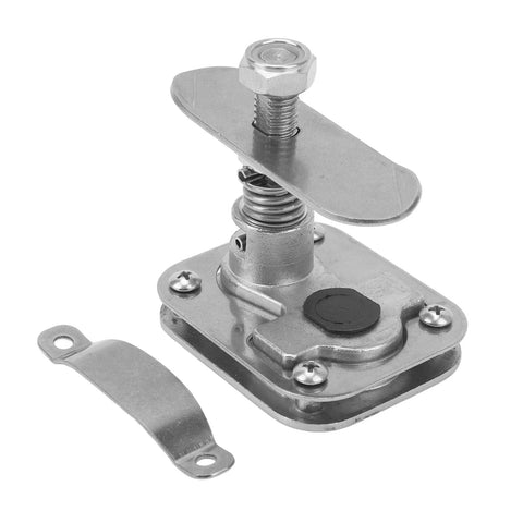 Front view of SparkFeng square cam latch with T-handle; stainless steel marine hatch latch for yacht doors.