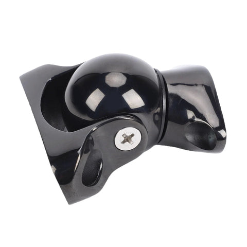 Front view of Luocute marine magnetic door stopper with ball magnet in black-coated marine-grade stainless steel