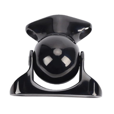Luocute marine magnetic door stopper, black 316 stainless steel door catch with strong magnet, front view