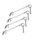Four Sets Quarter Inch Diameter Single Ball Quick Release Pins Made From 316 Stainless Steel For Bimini Tops And Marine Hardware With Lanyard