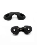 Avejjbaey nylon rope clamp cleat for marine use, black, two mounting holes (front view)