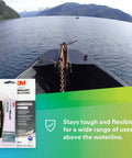Heavy Duty Marine Grade Silicone Sealant For Boats And RVs Above The Waterline Sealant Clear Flexible And Tough That Sticks To Bare Or Painted Metal Glass Fiberglass Plastics And Wood 3 Fl Oz Tube with boat background