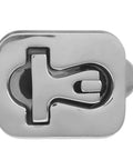 Front view of stainless steel square cam latch with a T-handle for marine hatch doors