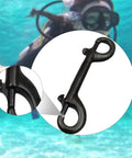Double-ended hook, 115 mm, black marine-grade stainless steel