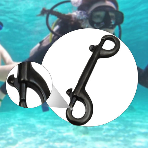 Double-ended hook, 115 mm, black marine-grade stainless steel