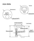 Marine Grade 316 Stainless Steel Boat Cam Latch With Flush Pull Handle And Adjustable Locking Arm Height Back Plate And Automatic Hatch Latches Pack Of Two size diagram