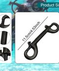 Double-ended black marine-grade stainless steel hook, 11.5 cm long, for dog feed bucket and garage use.