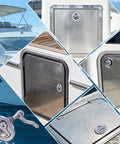 Premium 316 marine stainless steel cam latch features a back plate and flush pull for secure, corrosion resistant deck hatches on boats, yachts or RVs; includes installation screws for easy mounting